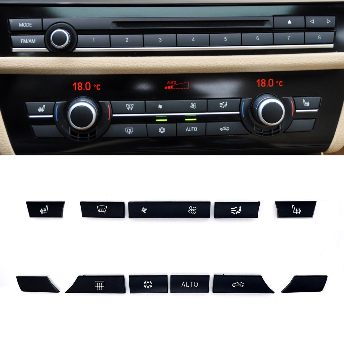 Kit Tappi Pulsanti Climatizzatore Per BMW F01 F10 F11 F07 - Ricambio Interni Per Controllo A/C - Foto 13