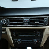 Front Air Conditioning Cover Stickers Interior Center Console Air Vent Trim AC Ventilation Conditioner Outlet Frame Decorations Compatible with E90 E92 E93 3 Series 2005-2012 Old Model Carbon Fiber