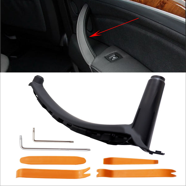 WODOFO GDR Black/Beige Interior Door Pull, Passenger Door Handle,Pull Strap Panel Support Bracket,Door Armrest Bracket Replacement for BMW X5 E70 Right Side,with T20 T10 Torx wrenches,pry tool,51416969402