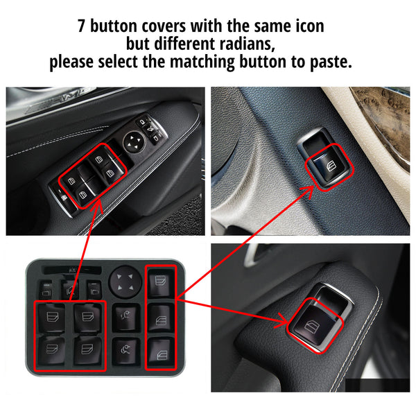 Door Armrest Power Window Switch Button Trim Cover Sticker For