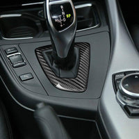 Carbon Fiber Control Gear Box Shift Knob Panel Frame Cover Sticker Interior Trim Replacement for BMW F20 F21 F22 F23 F30 F34 F35 F32 F33 F36 1 2 3 4 Series 14-18 Accessories