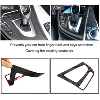 Soft Carbon Fiber Gear Shift Knob Panel Frame Cover Control Box Sticker Interior Trim Compatible with BMW 3 Series F30 F31 F34 4 Series F32 F33 F36 2014-2018 Accessories