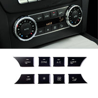 Black Center Console Air Conditioning Button Stickers AC Climate Control Buttons Cover Trim Interior Parts Compatible with Mercedes Benz Old C Class W204 GLK X204 C63 C250 C350 2012-2015 (A)