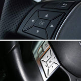 Steering Wheel Button Stickers Cover Car Interior Decoration Trim For Mercedes Benz ML GL GLK GLA CLA CLS SL A B C E G Class W176 W246 W204 W212 W463 W166 Inner Accessories Silver Black(12pcs)